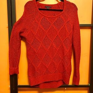American Eagle Outfitters Textured Knit Sweater – Rust Red